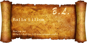 Balla Liliom névjegykártya